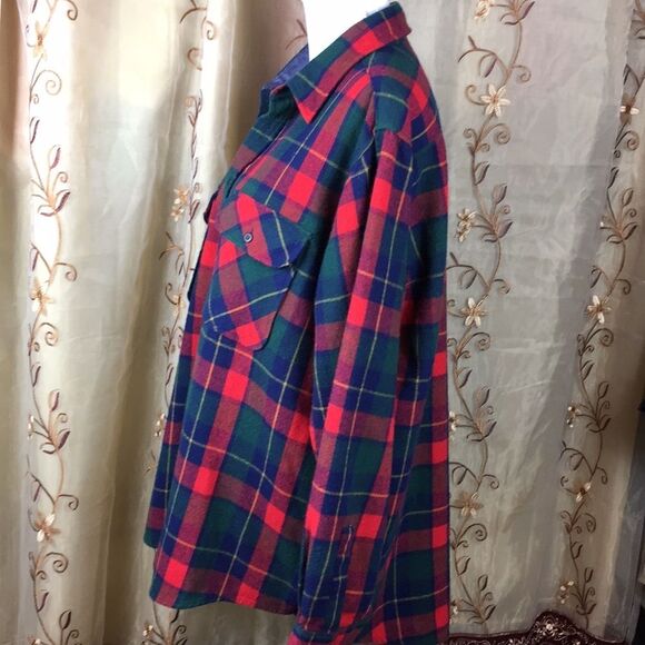 Vintage Shacket Wool Blend Plaid Shirt Sz XLT - Picture 4 of 9
